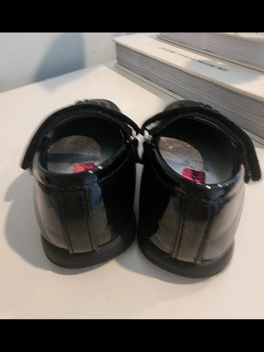 Rachel Shoes Black Patent Mary Janes with Flower Accent